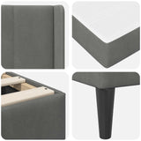 Struttura letto con materasso Grigio Scuro 180 x 200 cm Velluto