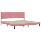 Struttura letto con materasso Rosa 180 x 200 cm Velluto