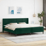 Struttura letto con materasso Verde Scuro 200 x 200 cm Velluto