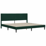 Struttura letto con materasso Verde Scuro 200 x 200 cm Velluto