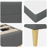 Struttura del letto Grigio scuro 90 x 200 cm Poliestere