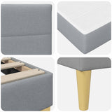 Struttura del letto Grigio chiaro 120 x 200 cm Poliestere