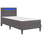 Struttura del letto con testiera Grigio 90 x 190 cm Similpelle