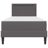 Struttura del letto con testiera Grigio 90 x 190 cm Similpelle