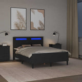 Struttura del letto con testiera Nero 160 x 200 cm Similpelle