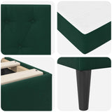 Struttura letto con materasso Verde Scuro 90 x 190 cm Velluto