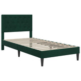 Struttura letto con materasso Verde Scuro 90 x 190 cm Velluto