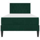 Struttura letto con materasso Verde Scuro 90 x 190 cm Velluto