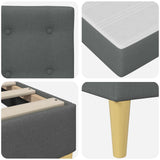 Struttura letto con materasso Grigio scuro 120 x 190 cm Tessuto