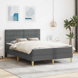 Struttura letto con materasso Grigio scuro 120 x 190 cm Tessuto
