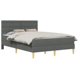Struttura letto con materasso Grigio scuro 120 x 190 cm Tessuto