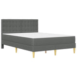 Struttura letto con materasso Grigio scuro 120 x 190 cm Tessuto