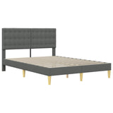 Struttura letto con materasso Grigio scuro 120 x 190 cm Tessuto