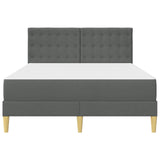 Struttura letto con materasso Grigio scuro 120 x 190 cm Tessuto