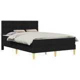 Struttura letto con materasso Nero 120 x 190 cm Tessuto
