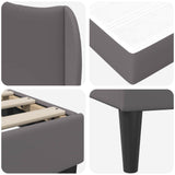 Struttura del letto con testiera Grigio 90 x 200 cm Similpelle