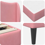 Struttura del letto con testiera Rosa 90 x 190 cm Velluto