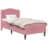 Struttura del letto con testiera Rosa 90 x 190 cm Velluto