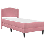 Struttura del letto con testiera Rosa 90 x 190 cm Velluto