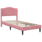 Struttura del letto con testiera Rosa 90 x 190 cm Velluto