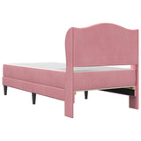 Struttura del letto con testiera Rosa 90 x 190 cm Velluto