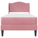 Struttura del letto con testiera Rosa 90 x 190 cm Velluto