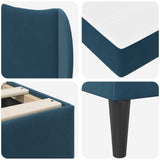 Struttura del letto con testiera Blu 90 x 190 cm Velluto