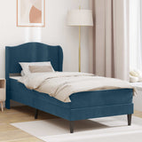 Struttura del letto con testiera Blu 90 x 190 cm Velluto