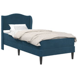 Struttura del letto con testiera Blu 90 x 190 cm Velluto