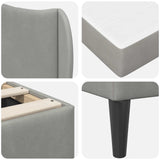 Struttura del letto Grigio Chiaro 90 x 200 cm Velluto