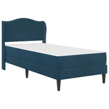 Struttura del letto con testiera Blu 90 x 200 cm Velluto