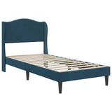 Struttura del letto con testiera Blu 90 x 200 cm Velluto