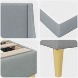 Struttura letto con materasso Grigio chiaro 90 x 190 cm Tessuto