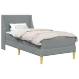 Struttura letto con materasso Grigio chiaro 90 x 190 cm Tessuto