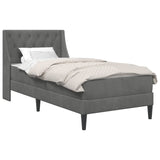 Struttura letto con materasso Grigio scuro 90 x 190 cm Velluto