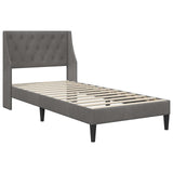 Struttura letto con materasso Grigio scuro 90 x 190 cm Velluto
