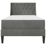 Struttura letto con materasso Grigio scuro 90 x 190 cm Velluto