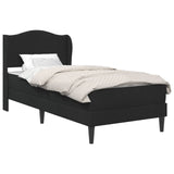 Struttura del letto con testiera Nero 90 x 190 cm Velluto