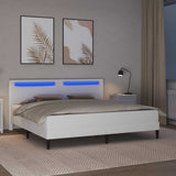 Struttura del letto con testiera Bianco 180 x 200 cm Similpelle
