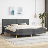 Struttura letto con materasso Grigio scuro 180 x 200 cm Tessuto