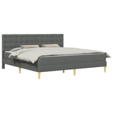 Struttura letto con materasso Grigio scuro 180 x 200 cm Tessuto