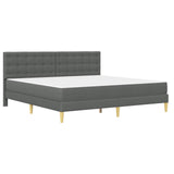 Struttura letto con materasso Grigio scuro 180 x 200 cm Tessuto