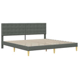 Struttura letto con materasso Grigio scuro 180 x 200 cm Tessuto