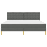 Struttura letto con materasso Grigio scuro 180 x 200 cm Tessuto