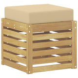 Panca da esterno con cuscino Bianco 43 x 43 x 45 cm