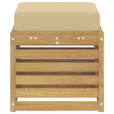 Panca da esterno con cuscino Bianco 43 x 43 x 45 cm