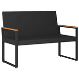 Panchina da esterno Nero e Turchese 107 x 61 x 80 cm polyrattan