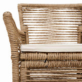 Sedia da esterno con cuscino 2 pcs Beige e Crema polyrattan