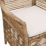 Sedia da esterno con cuscino 2 pcs Beige e Crema polyrattan