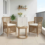 Sedia da esterno con cuscino 2 pcs Beige e Crema polyrattan